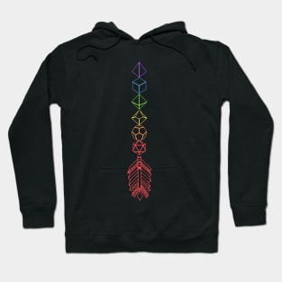 Rainbow Polyhedral Dice Arrow Tabletop RPG Hoodie